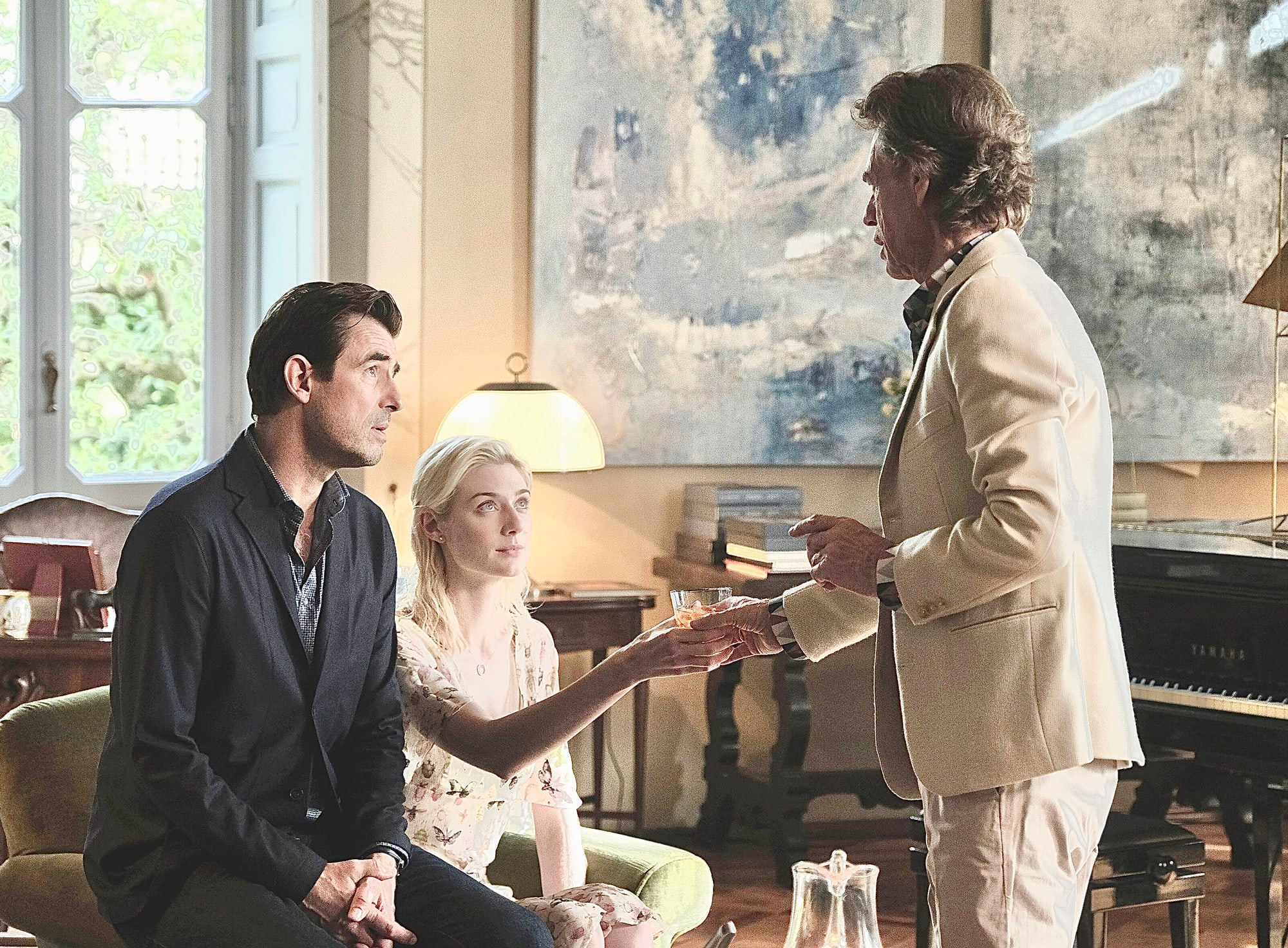 Mick Jagger in the film scene featuring a painting by Air Daryal
